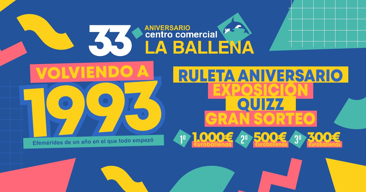La Ruleta 33 Aniversario llega a La Ballena: participa y gana hasta 1.000 €uroballenas